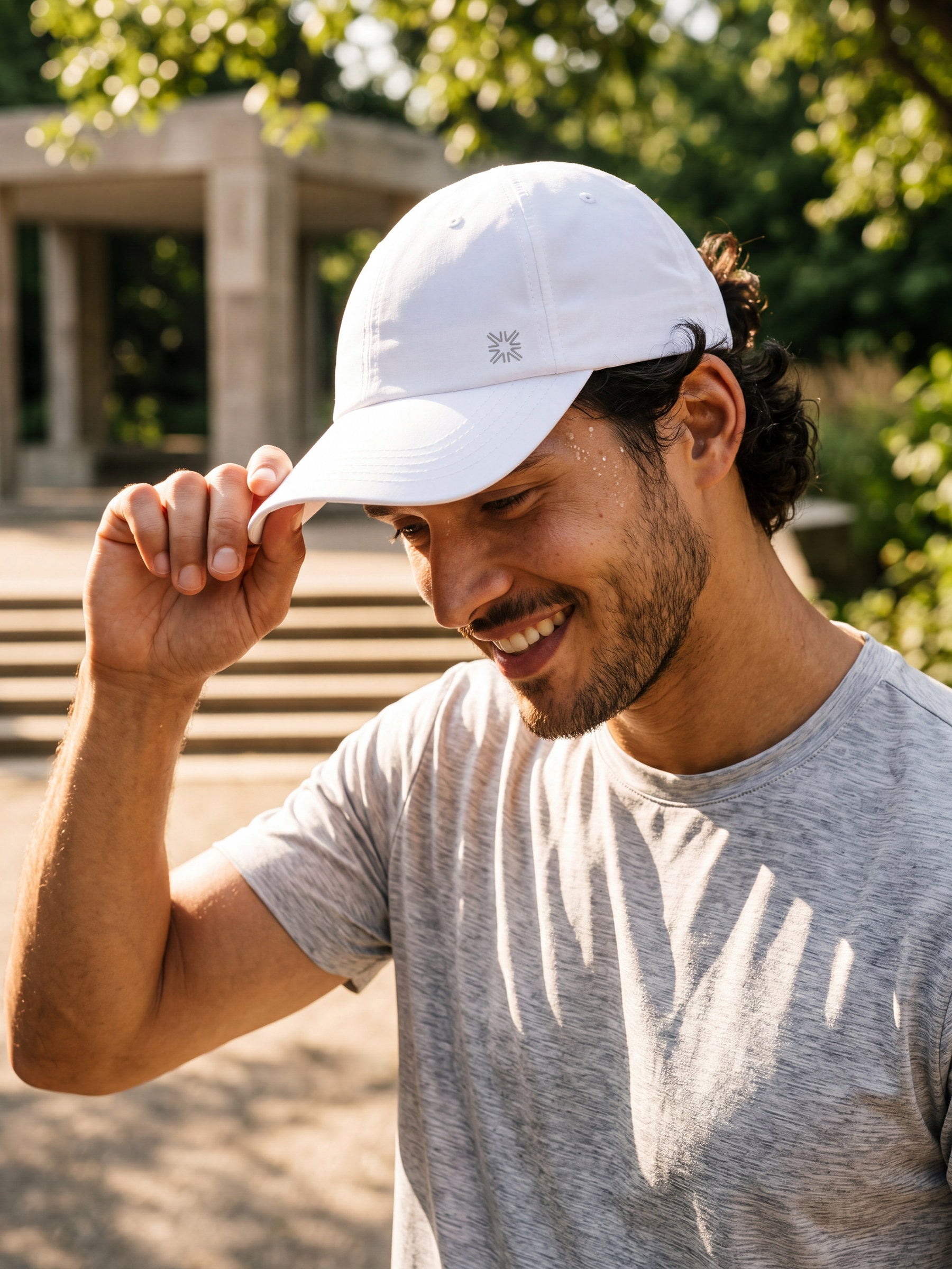Gorro UV PRO Blanco en uso