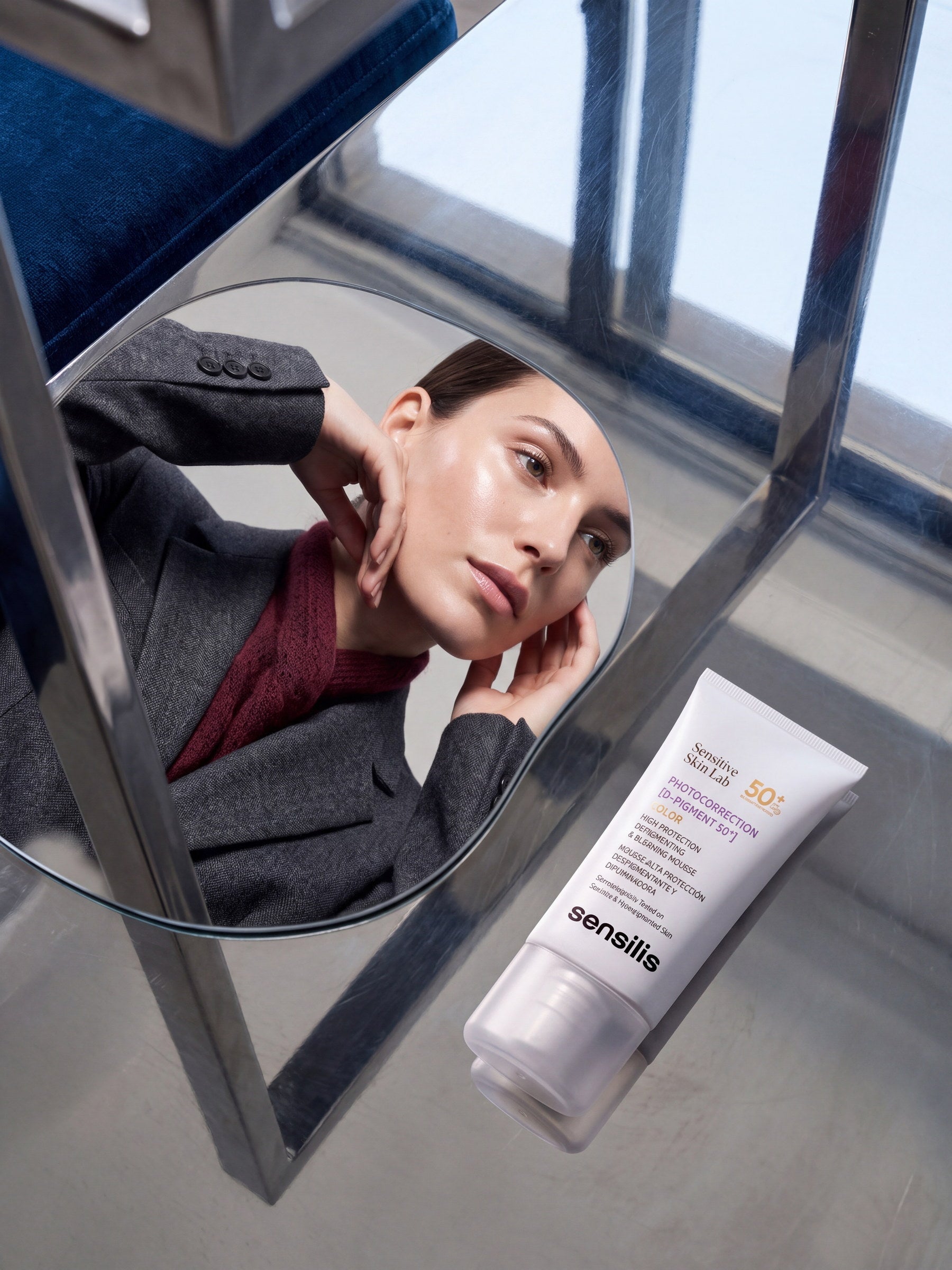 SSS Protector Solar SPF50+ Photocorrection D-Pigment 40 ML en uso
